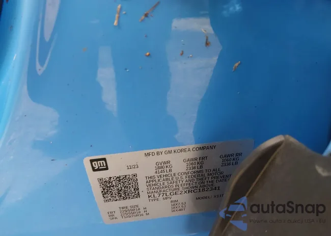 KL77LGE2XRC182341: 43571725