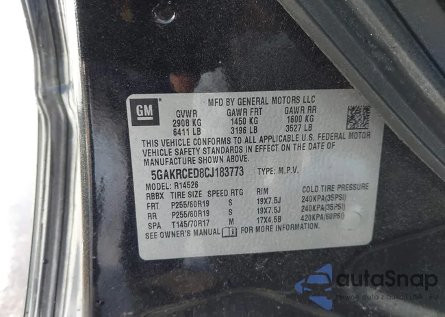 5GAKRCED8CJ183773: 43571764