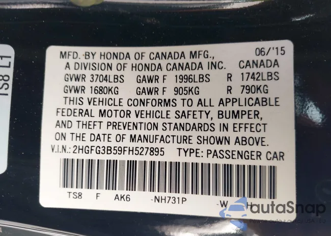 2HGFG3B59FH527895: 43571791