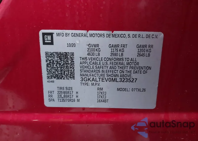 3GKALTEV0ML323527: 43571053