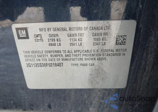 2G1125S38F9218407: 43571066