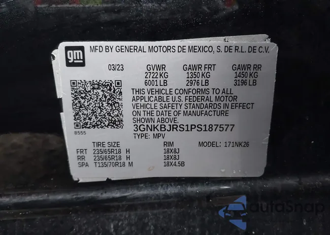 3GNKBJRS1PS187577: 43571132