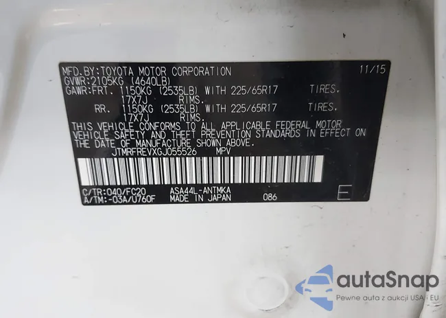 JTMRFREVXGJ055526: 43571174