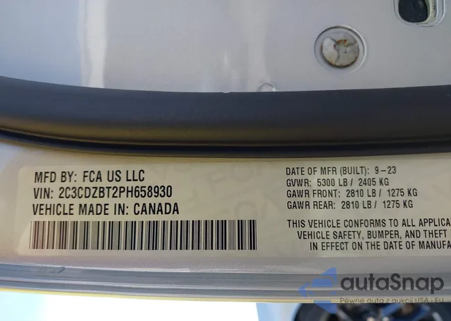 2C3CDZBT2PH658930: 43572428