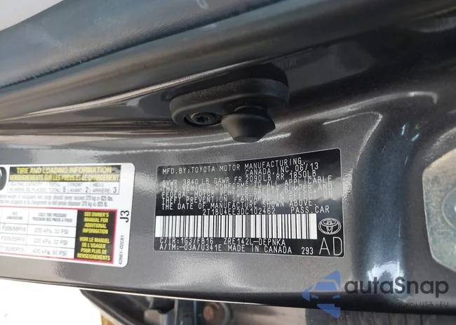 2T1BU4EE3DC102462: 43572614