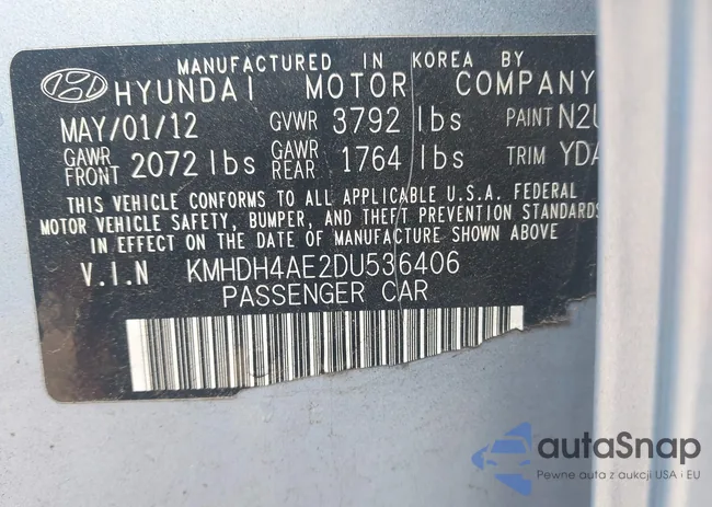 KMHDH4AE2DU536406: 43572738