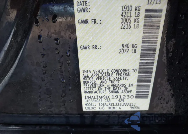 1N4AL3AP9EC191230: 43572820