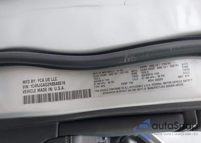 1C4RJGAG2R8546516: 43572887