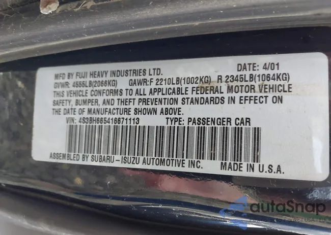 4S3BH665416671113: 43571944