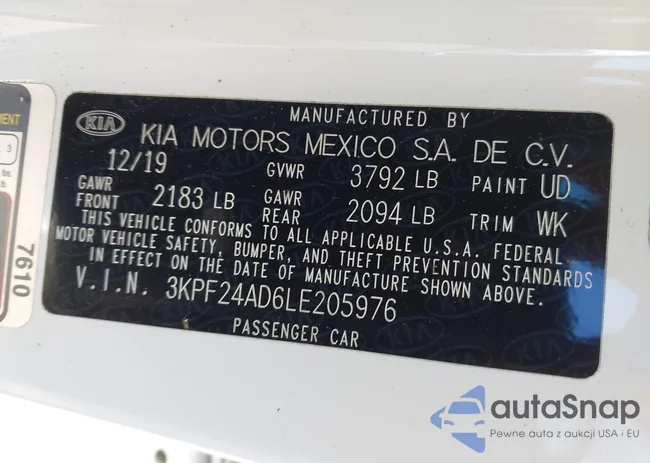 3KPF24AD6LE205976: 43572079