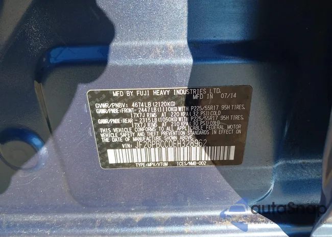 JF2GPBCC0EH328962: 43573447