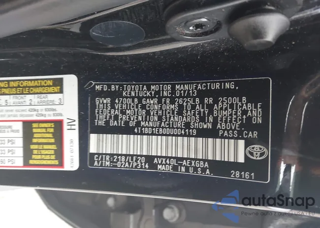 4T1BD1EB0DU004119: 43573557