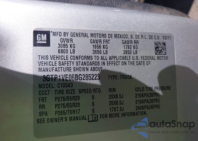 3GTP1VE06BG285223: 43573798