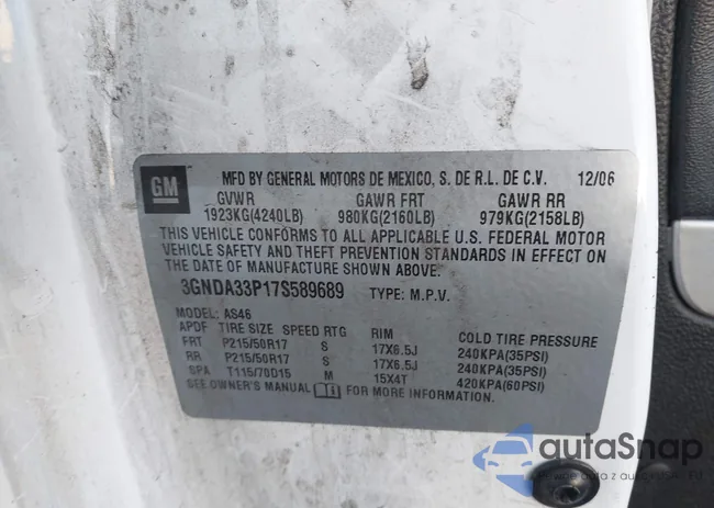 3GNDA33P17S589689: 43572968