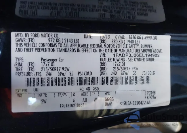 1FADP3J26EL194902: 43573009