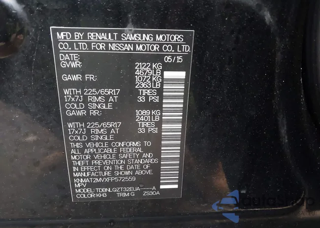 KNMAT2MVXFP572559: 43573142