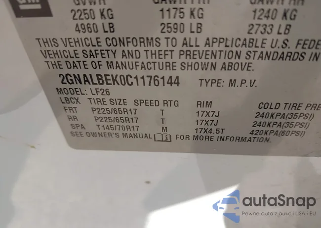 2GNALBEK0C1176144: 43573159