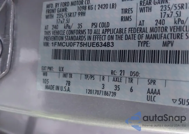 1FMCU0F75HUE63483: 43573178