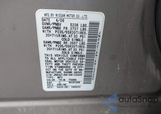 JN8AZ18W19W133485: 43573226