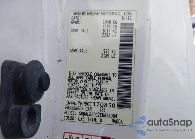 1N4AL2EP9CC170850: 43574492