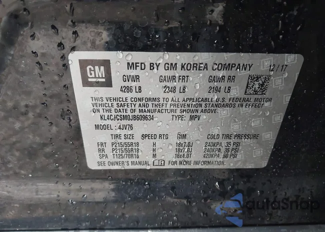 KL4CJCSM0JB609634: 43574564