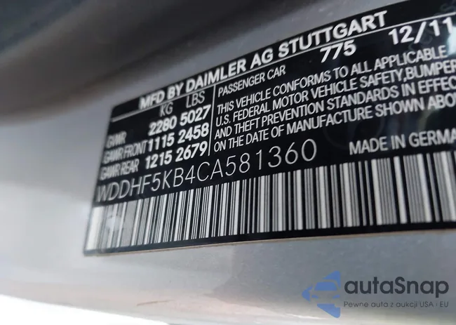 WDDHF5KB4CA581360: 43574805