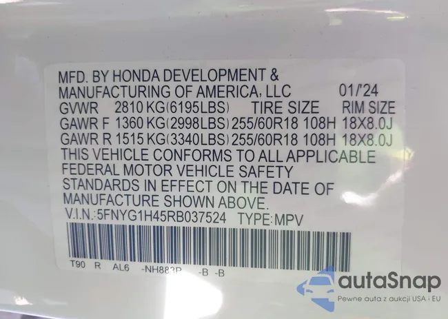 5FNYG1H45RB037524: 43574915