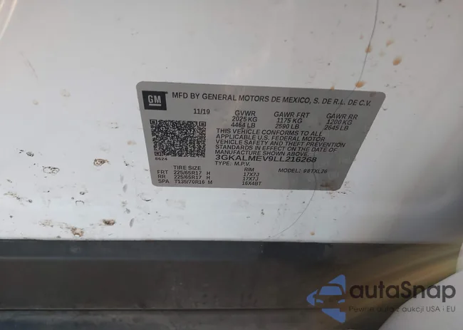 3GKALMEV9LL216268: 43574921