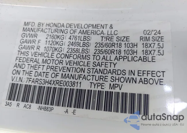 7FARS3H4XRE003811: 43574033