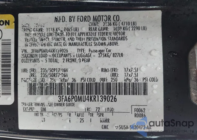 3FA6P0MU4KR139026: 43574167