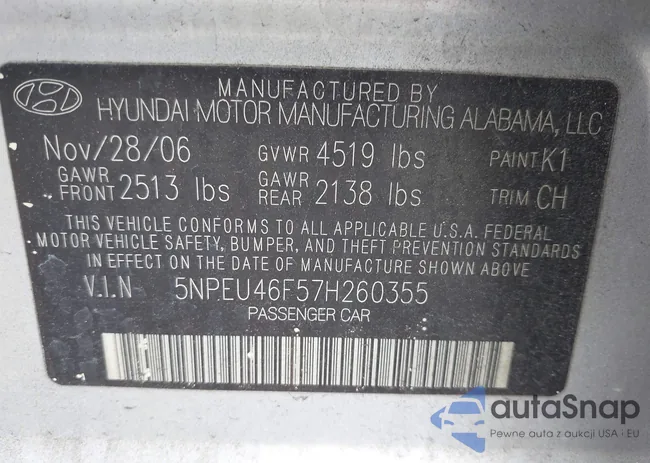 5NPEU46F57H260355: 43574296