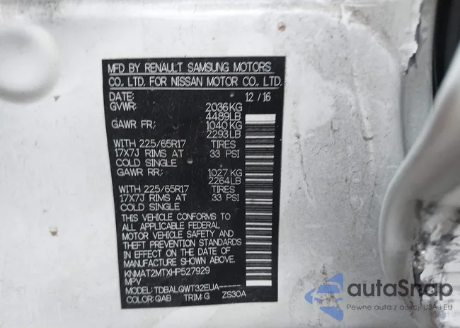 KNMAT2MTXHP527929: 43575346