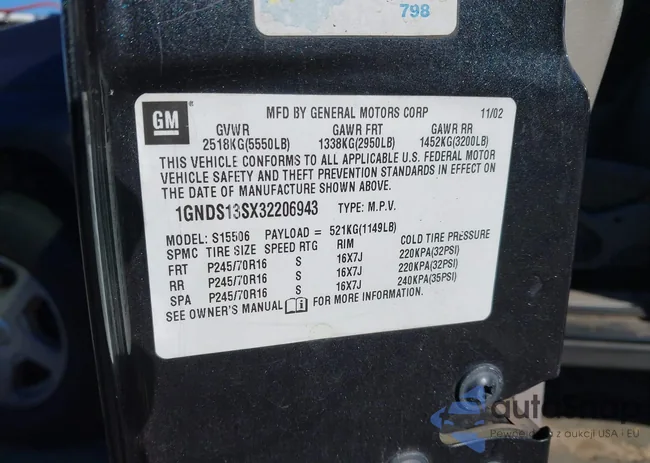 1GNDS13SX32206943: 43575414