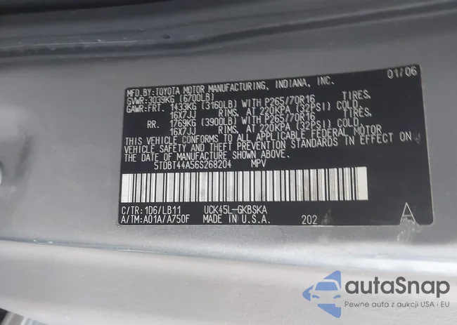 5TDBT44A56S268204: 43575430