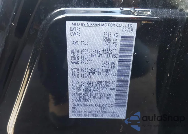 5N1DR2MNXKC612700: 43575450