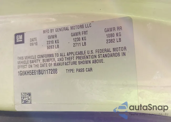 1G6KH5E61BU117208: 43575610