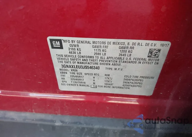 3GNAXLEU3JS546340: 43575677