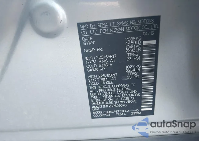 KNMAT2MT2GP693070: 43575678