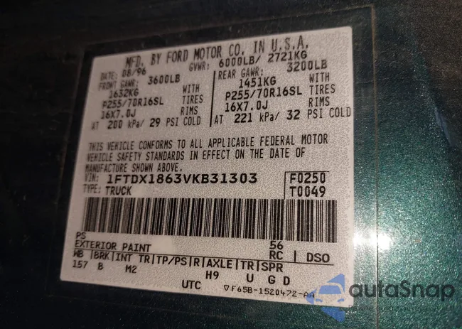 1FTDX1863VKB31303: 43575810