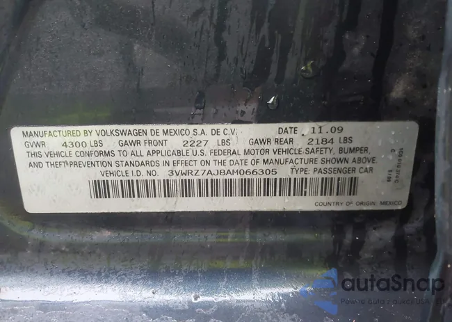 3VWRZ7AJ8AM066305: 43575849
