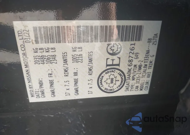 5N1AT3AA0NC687261: 43575863