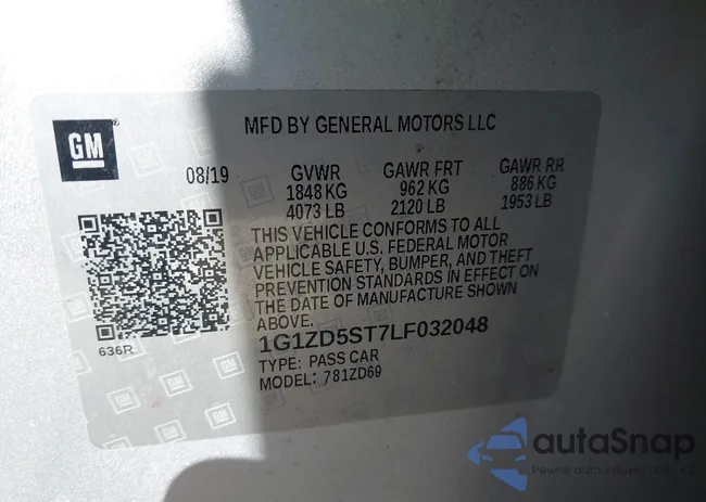 1G1ZD5ST7LF032048: 43575913