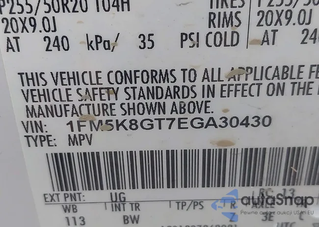 1FM5K8GT7EGA30430: 43574933