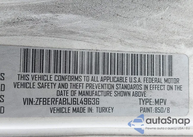 ZFBERFAB1J6L49636: 43574955