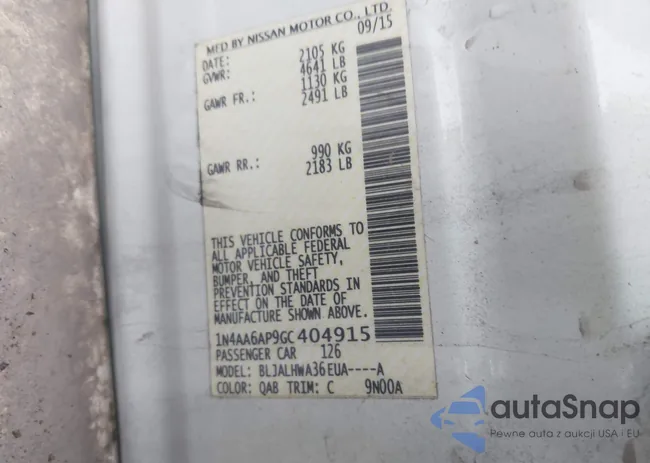 1N4AA6AP9GC404915: 43574957