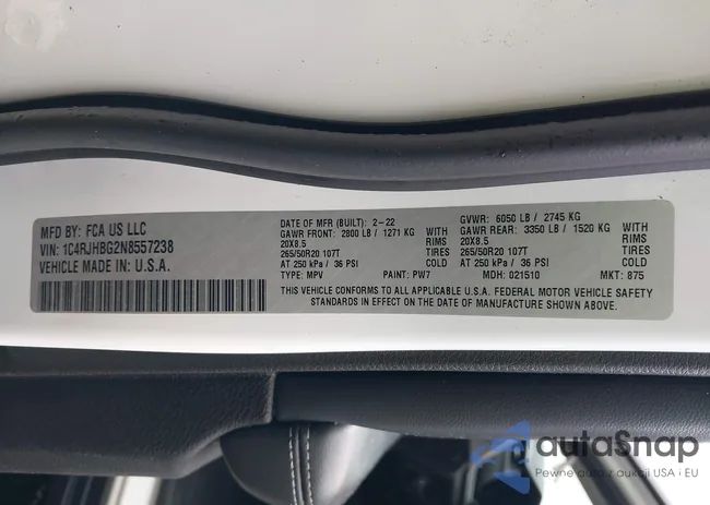 1C4RJHBG2N8557238: 43575170