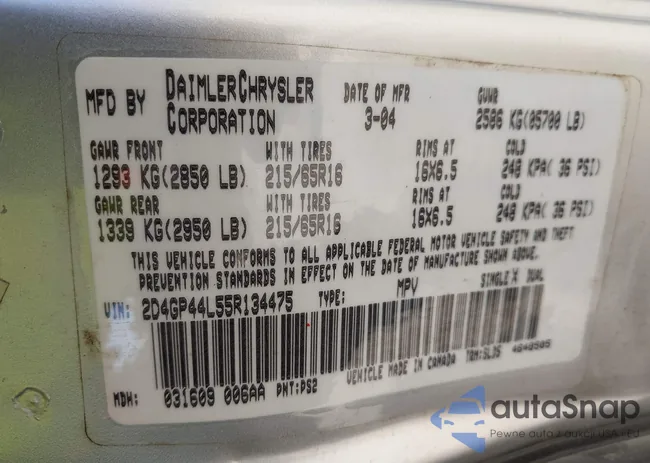 2D4GP44L55R134475: 43575271