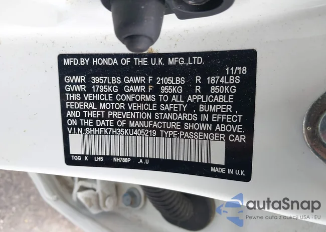 SHHFK7H35KU405219: 43575285