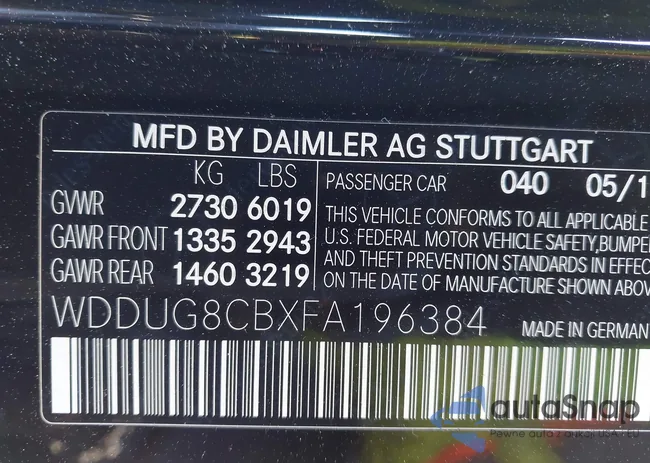 WDDUG8CBXFA196384: 43575319