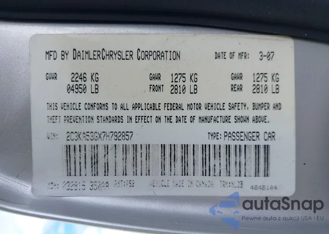 2C3KA53GX7H792857: 43576380